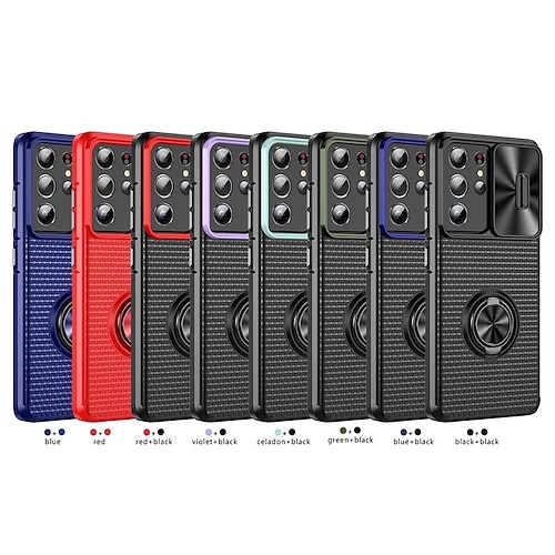 

teléfono Funda Para Samsung galaxia Funda Trasera S22 Ultra Plus S21 FE S20 A53 Marco Antigolpes Soporte para Anillo Protección de grado militar Diseño Geométrico Armadura TPU ordenador personal