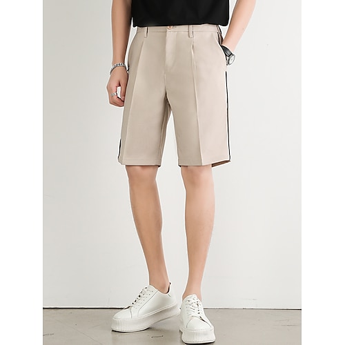 

Homens Calção Shorts sociais Bermudas Shorts de trabalho Tecido Conforto Respirável Ao ar livre Diário Para Noite Moda Casual Preto Branco