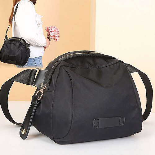 

Mujer Bolso bandolera Bolsa de hombro Bolso de Mensajero Bolsa Bandolera Cinturón Deportivo Paño Oxford Diario Festivos Cremallera Ajustable Gran Capacidad Impermeable Color sólido Negro