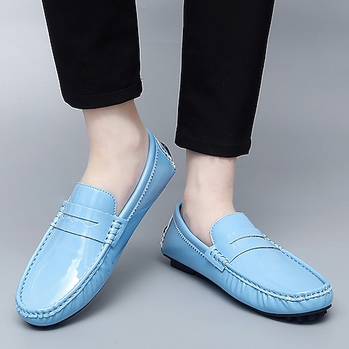 

Homens Mocassins e Slip-Ons Mocassim Sapatos de condução Penny Loafers Casual Formais Diário Escritório e Carreira Couro Preto Branco Azul Claro Primavera Outono