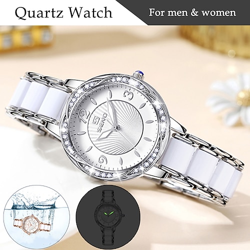 

Damen Herren Quarz uhr Minimalistisch Strass Lässige Uhr Armbanduhr WASSERDICHT Dekoration Legierung Beobachten