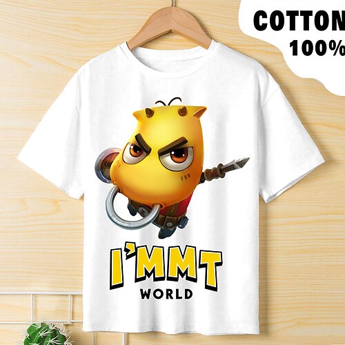 

t-shirt unisexe pour garçons et filles t-shirt à manches courtes t-shirt graphique animal dessin animé impression 3d sports actifs mode 100% coton extérieur décontracté quotidien enfants col rond 3-12 ans 3d imprimé graphique chemise coupe régulière