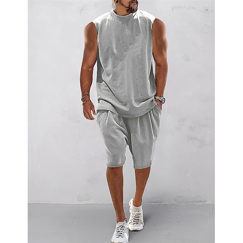 

Herren T-Shirt Anzüge Trainingsanzug Tennishemd Shorts und T-Shirt-Set Glatt Rundhalsausschnitt Freizeitskleidung Urlaub Kurze Ärmel 2 teilig Bekleidung Gymnastik Brautkleider schlicht