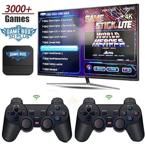 Caixa De JOGO i3S 3D plus Console De Videogame Sistema Duplo Simuladores  Múltiplos 30000 jogos 4K Saída HD Retro Arcade Console - AliExpress