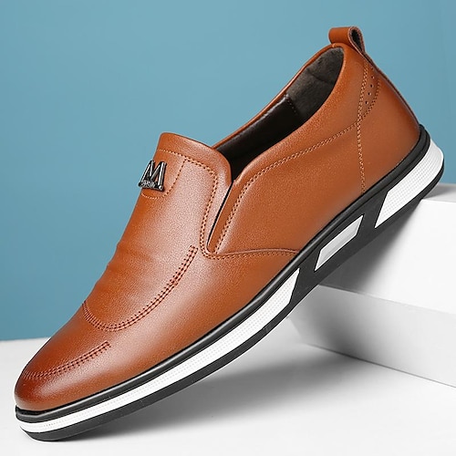 

Hombre Zapatos de taco bajo y Slip-On Zapatos casuales de hombre Zapatos Confort Vintage Casual Diario Zapatos de Paseo Cuero Transpirable Cómodo Antideslizante Negro Blanco Marrón Verano Primavera