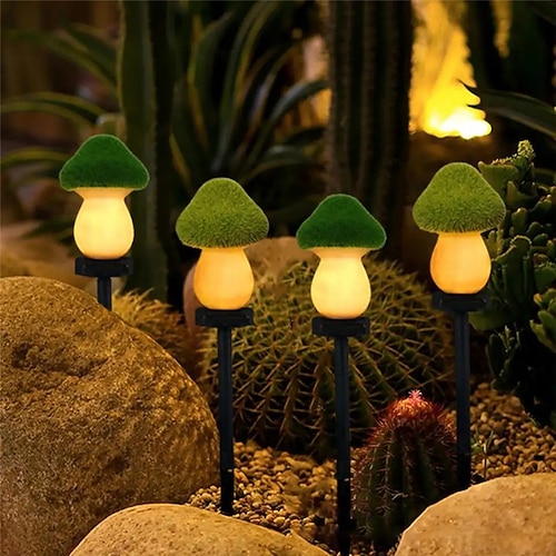 

extérieur solaire champignon led lumières étanche voie paysage pour guirlande fée chaîne lampe cour pelouse jardin patio décoration éclairage 1x 2x