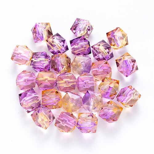 

Multi Color Acrylic Faceted Cube Beads for for Jewelry Making Bracelet Rainbow Necklace Art Crafts