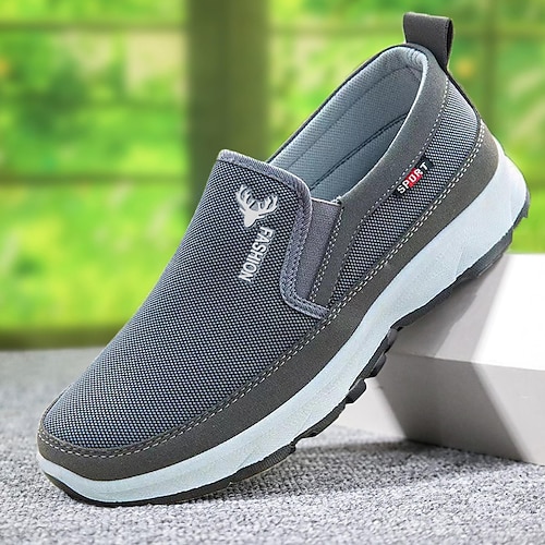 

Men's Loafers & Slip-Ons Comfort Shoes Cloth Loafers Casual Outdoor Daily Walking Shoes Mesh Breathable Black Navy Blue Grey Summer