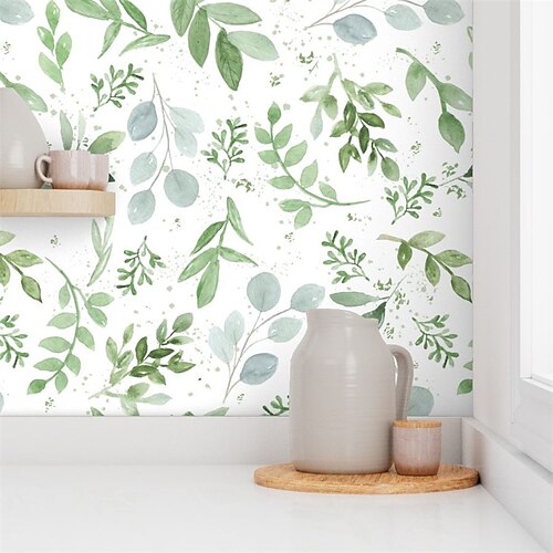 

papier peint floral peler et coller sticker mural amovible pvc/vinyle auto-adhésif 17.7''x118'' (45cmx300cm)