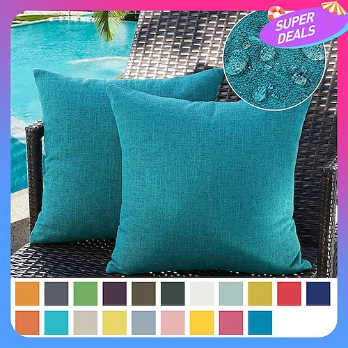 

Solid Color Pillowcase Outdoor Waterproof Technology Pillowcase Coated Outdoor Garden Sofa Cushion Modern Simple 1pc
