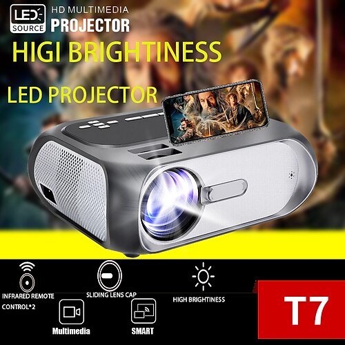 

Factory Outlet T7 LCD Projector Built-in speaker WIFI Projector Keystone Correction Manual Focus 720P (1280x720) 200 lm Other Compatible with HDMI USB TF