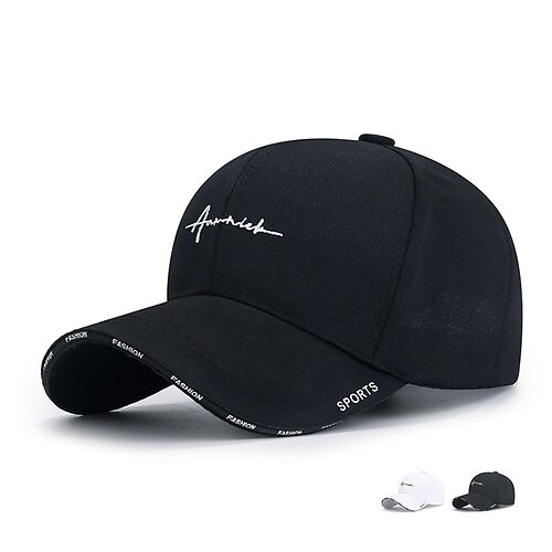 

Unisexo Gorra de Béisbol Sombrero para el sol Negro Blanco Poliéster Bordado Viaje Estilo playero Exterior Vacaciones Plano Ajustable Filtro Solar Moda