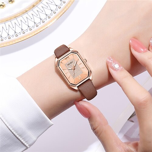 

Reloj de cuarzo para mujer, reloj de cuarzo rectangular de acero inoxidable informal minimalista de lujo para mujer, reloj de vestir a la moda resistente al agua