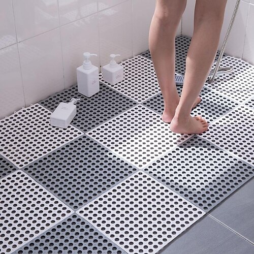 Household Round Shower Mat Anti-Slip Bath Mats with Drain Hole