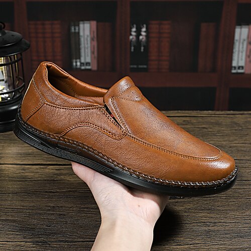 

Herren Loafer Slip On Klassische Loafer Geschäftlich Täglich Büro Karriere Wanderschuhe Kunststoff Wasserdicht Schwarz Khaki Grau Frühling Herbst