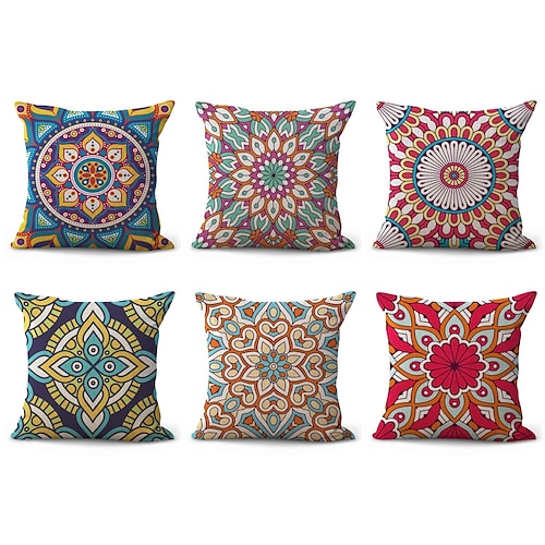 

Mandala-Bohemien-Doppelseiten-Kissenbezug, 1 Stück, weich, dekorativ, quadratischer Kissenbezug, Kissenbezug für Schlafzimmer, Wohnzimmer, Sofa, Couch, Stuhl