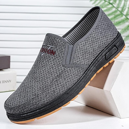 

Homme Mocassins et Slip On Chaussures décontractées pour hommes Chaussures de confort Mocassins en tissu Rétro Vintage Décontractées Extérieur du quotidien Marche Toile Respirable Confortable