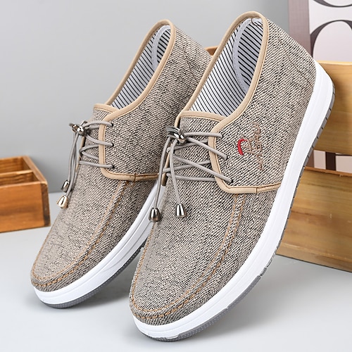 

Herren Turnschuhe Freizeitschuhe für Herren Komfort Schuhe Vintage Brautkleider schlicht Outdoor Täglich Wanderschuhe Leinwand Atmungsaktiv Komfortabel Rutschfest Schwarz Kamel Grau Sommer