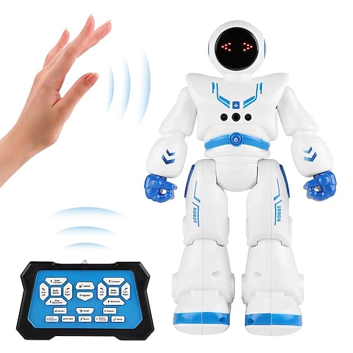 Rc Robot Toy, Gesture Sensing Remote Control Robot For Kids Age 3 4 5 6 7 8  12 Year Old Boys Girls Birthday Gift Present, Blue