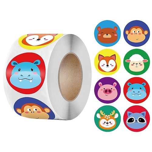 500pcs/roll Reward Stickers Encouragement Stickers for Kids Motivational  Stickers with Cute Animals for Students Teachers WYW