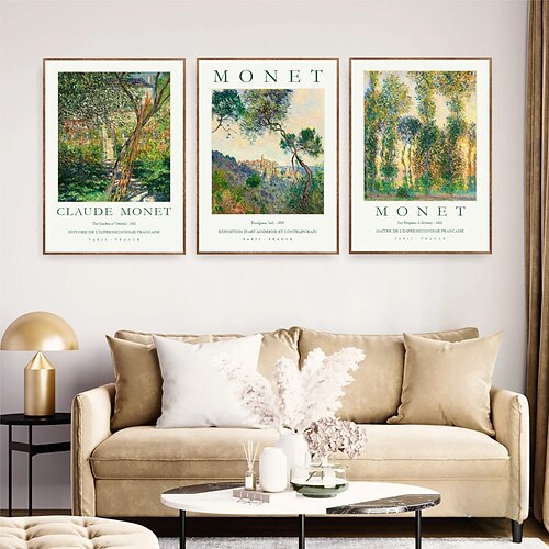 

Famosa arte de parede canvas claude monet galeria impressões e cartazes retratos abstratos pinturas decorativas em tecido para sala de estar fotos sem moldura