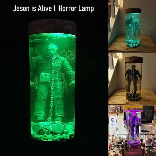 

Jason Voorhees Lamp, Jason is Alive Horror Lamp, Multicolor Resin Water Lamp Night Lamp Horror Movie Decor for Halloween Christmas Parties Great Gift