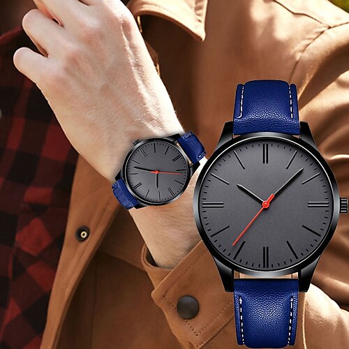 

Reloj de cuarzo de lujo para hombre, relojes deportivos minimalistas a la moda 2023 para hombre, correa de cuero de cuarzo analógica informal, reloj para hombre saati