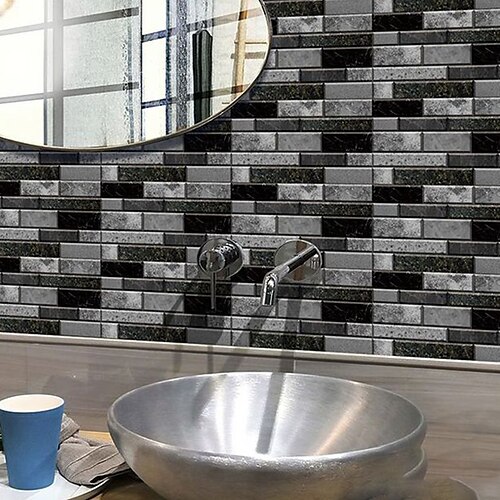 

Adesivo de parede de azulejo 6pcs, casca de mármore e adesivo de azulejo autoadesivo removível à prova de óleo em backsplash de azulejo para banheiro de cozinha, acessórios de quarto decoração de quarto 15x30cm (5,9''x11,8'')