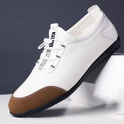 

Hombre Zapatillas de deporte Oxfords Zapatos casuales de hombre Zapatos Confort Casual Diario Zapatos de Paseo Cuero Transpirable Cómodo Antideslizante Negro Blanco Verano Primavera