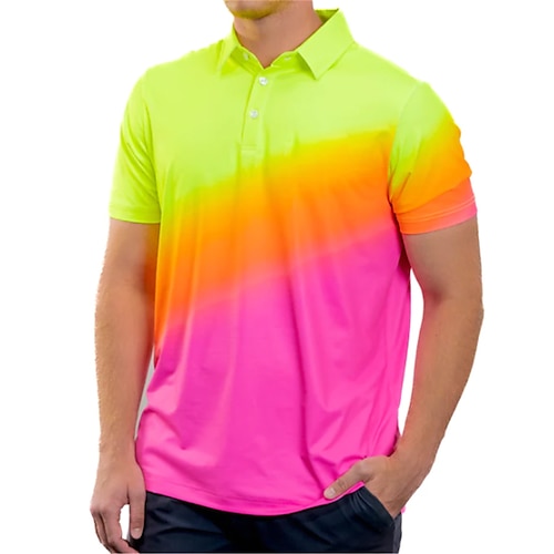 

Men's T shirt Polo Shirt Golf Shirt UV Sun Protection Breathable Quick Dry Short Sleeve Top Dri-Fit Printed Summer Tennis Golf Outdoor