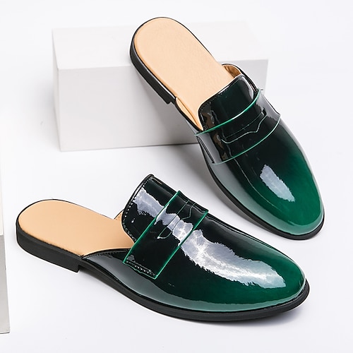 

Hombre Zapatos de taco bajo y Slip-On Clásico Casual Diario PU Transpirable Negro Verde Verano Otoño