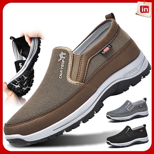 

Men's Loafers & Slip-Ons Casual Shoes Comfort Shoes Casual Daily Mesh Breathable Bark blue Black Brown Summer Spring