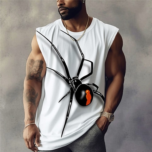 

Homens Top de colete Camiseta masculina sem mangas Gráfico Animal Gola Redonda Roupa Impressão 3D Diário Esportes Alças Imprimir Moda Designer Músculo