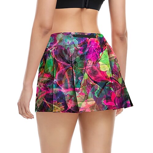 

Femme Jupe de tennis Jupe de golf Respirable Séchage rapide Evacuation de l'humidité Jupes Vêtements de tennis 2 en 1 Tie Dye Dégradé de Couleur Eté Tennis Le golf Pickleball