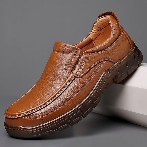 

Herren Outdoor Loafer Slip On Freizeitschuhe für Herren Komfort Schuhe Geschäftlich Brautkleider schlicht Täglich Büro Karriere Wandern Wanderschuhe Leder Atmungsaktiv Komfortabel Rutschfest