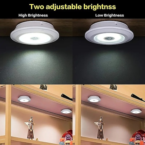 3pcs LED Under Cabinet Light, Dimmable COB Night Light With Remote Control,  Cabinet Lights For Wardrobe Cupboard Closet Kitchen