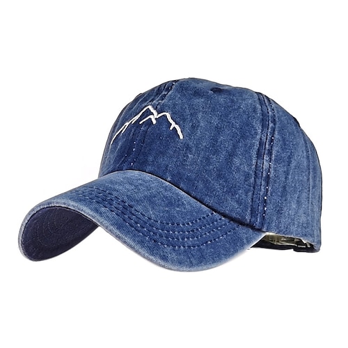 Unisex Baseball Cap Sun Hat Black Blue Polyester Washed Travel