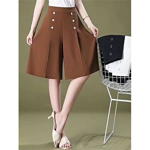 

Femme Short Pantalon Noir Blanche Marron Taille haute Décontractées Confort Plein Air Vacances Casual Quotidien Court Respirabilité Plein S M L XL 2XL