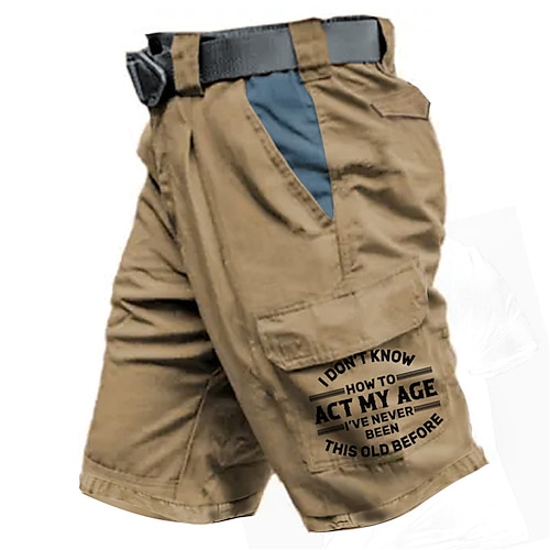 

Homme Short Short d'été Shorts décontractés Poche Cordon Taille elastique Graphic Lettre Respirable Doux Court Casual du quotidien Vacances Mode Vêtement de rue Kaki Micro-élastique