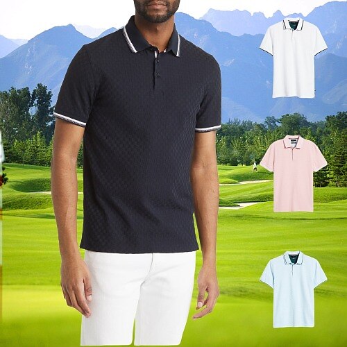 

Homens Camisa polo de caminhada Camisa de golfe roupas de golfe Respirável Secagem Rápida Macio Manga Curta Blusas Normal Côr Sólida Verão Primavera Treino de Ginástica Golfe Badminton