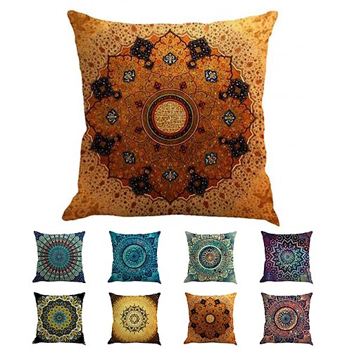 

Mandala boêmia capa de almofada dupla face 1 peça capa de almofada quadrada decorativa macia fronha para quarto sofá sala sofá cadeira