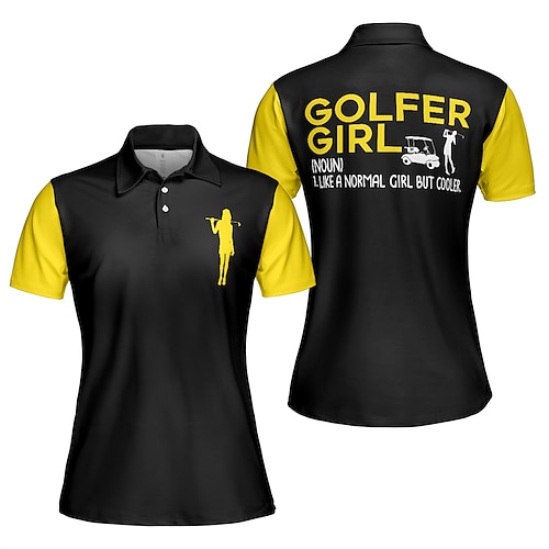 

Mulheres Camisa polo de caminhada Camisa de golfe roupas de golfe Respirável Secagem Rápida Macio Manga Curta Blusas Normal Estampado Verão Primavera Treino de Ginástica Golfe Badminton