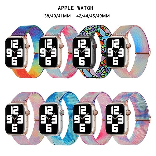 

Bracelet Sport Compatible avec Bracelet Apple Watch 38mm 40mm 41mm 42mm 44mm 45mm 49mm Tressé Élastique Ajustable Tissu Bracelet de remplacement pour iwatch Series Ultra 8 7 SE 6 5 4 3 2 1