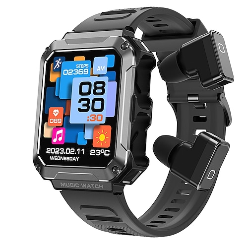 

Imosi T93 Smartwatch mit 4G-Speicher, 2-in-1-Smartwatch, TWS-Ohrhörer in der Smartwatch, kabelloses Hifi-Stereo-Headset/Musikwiedergabe/Sport/Fitness, 1,91 Zoll