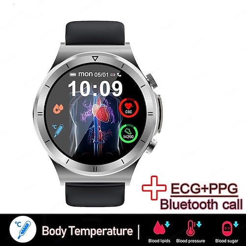 

Smart Watch For Men Women 1.39 inch Smartwatch Fitness Running Watch Bluetooth ECGPPG Temperature Monitoring Pedometer Compatible with Android iOS Men Hands-Free Calls Message Reminder Camera Control IP68