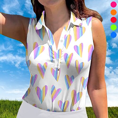 

Mujer Camisas de polo ropa de golf Transpirable Secado rápido Ligero Sin Mangas Camiseta Impreso Verano Golf