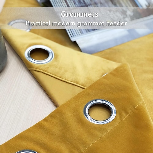 Aspire Homeware Tende oscuranti 229 x 228 cm, con occhielli, per camera da letto, isolamento termico, super morbide e a risparmio energetico, per la privacy, per soggiorno, con fermatende abbinati, 2