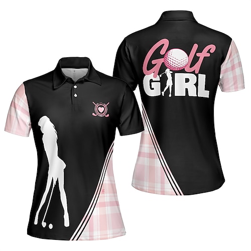 

Femme T-shirt POLO Chemise de golf vêtements de golf Respirable Séchage rapide Doux Manche Courte Top Standard Imprimé Eté Printemps Tennis Le golf Badminton