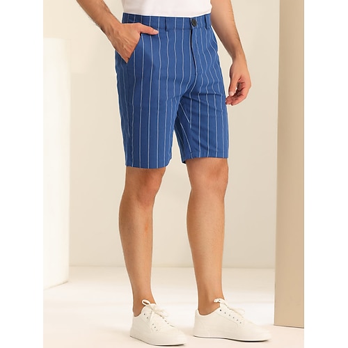 

Herren Shorts Kurze Hosen Chino Bermuda Shorts Bermudas Arbeitsshorts Tasche Streifen Komfort Atmungsaktiv Outdoor Täglich Ausgehen 100% Baumwolle Modisch Brautkleider schlicht Schwarz Blau