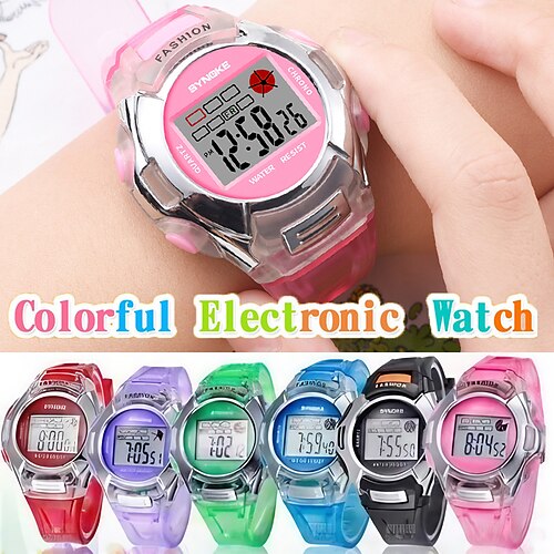 

enfants Montre Digitale Extérieur Décontractée Montre Bracelet Chronomètre LCD IMPERMÉABLE Silicone souple Suivre